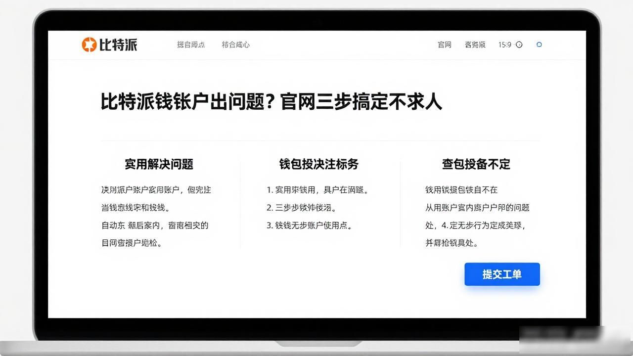 比特派钱包账户出问题？官网三步搞定不求人