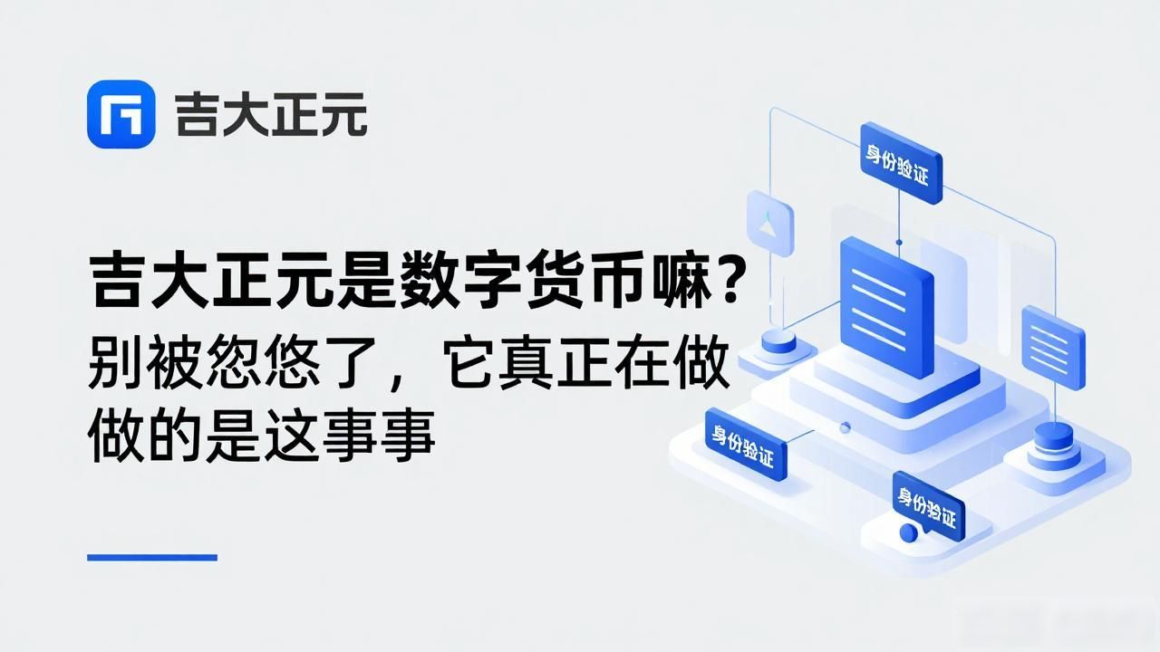 吉大正元是数字货币嘛？别被忽悠了，它真正在做的是这件事