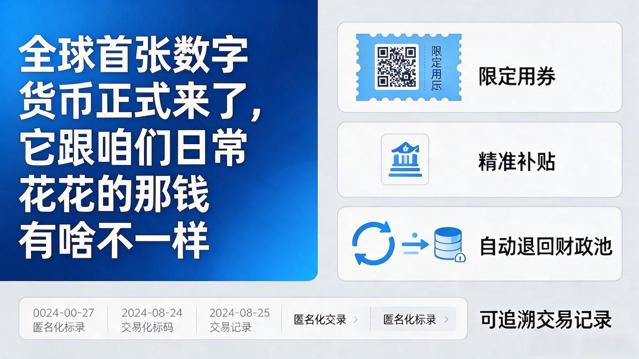 全球首张数字货币正式来了，它跟咱们日常花的那钱有啥不一样