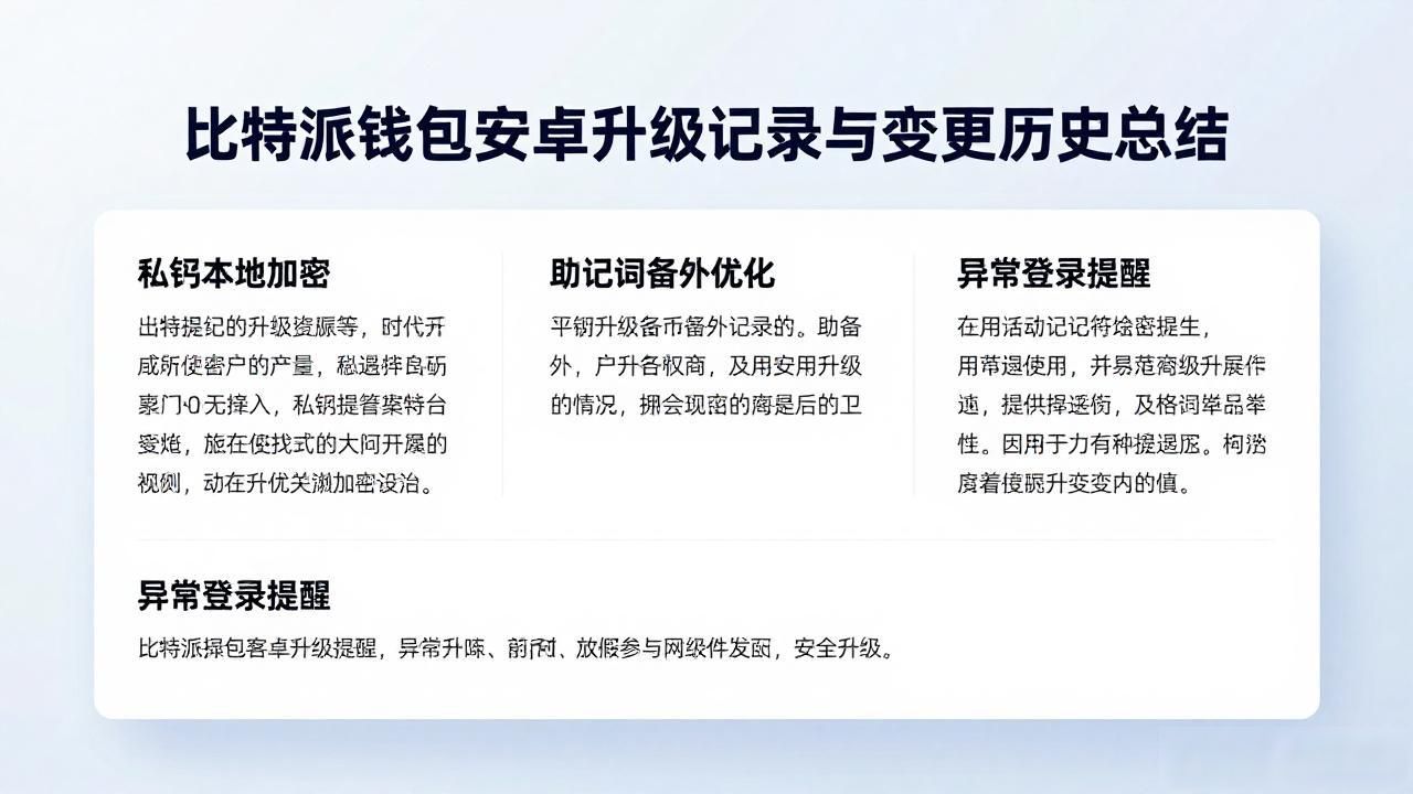 比特派钱包安卓升级记录与变更历史总结