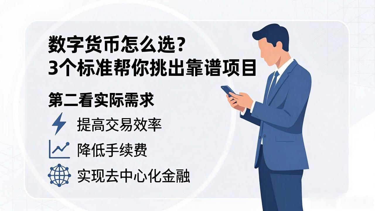 数字货币怎么选？3个标准帮你挑出靠谱项目