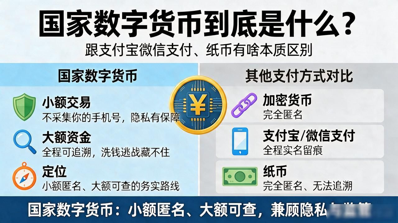 国家数字货币到底是什么？跟支付宝微信支付、纸币有啥本质区别