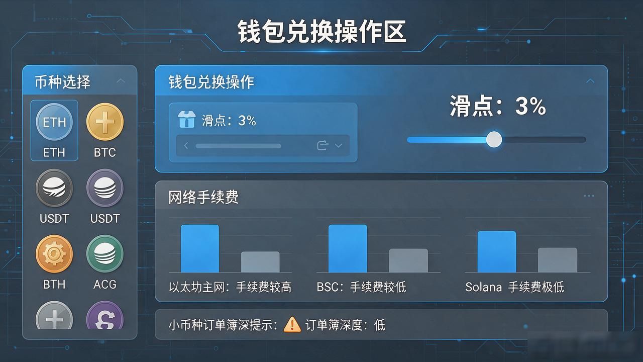 比特派钱包怎么兑换币？选对币种看清滑点，三步就搞定