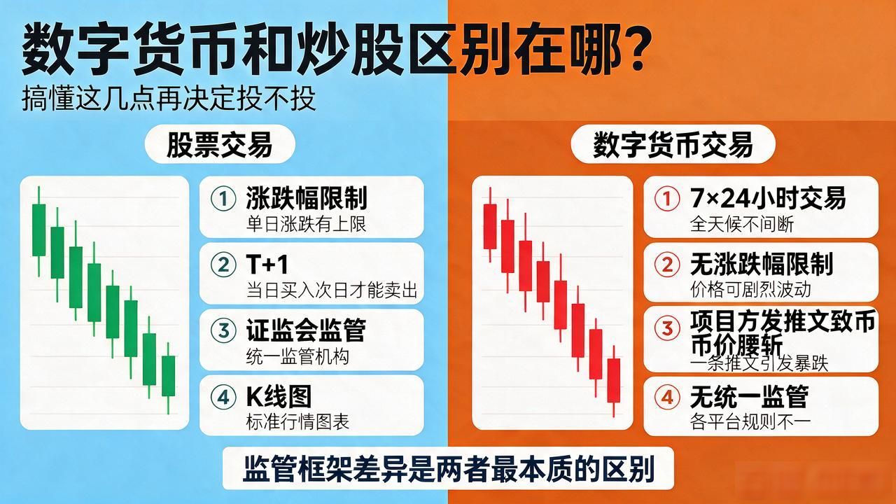 数字货币和炒股区别在哪？搞懂这几点再决定投不投